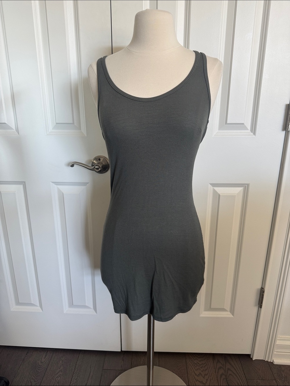 Joah Brown Ribbed Open Back Dress